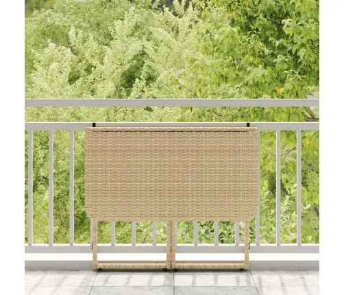 Saliekamais Dārza Galds Bēšs 90X51X75 Cm Pe Rotangpalma Vidaxl