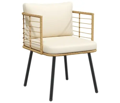 Sodo Kėdė Su Pagalvėlėmis Natūralaus Poliruoto Rotango