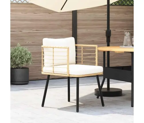 Sodo Kėdė Su Pagalvėlėmis Natūralaus Poliruoto Rotango