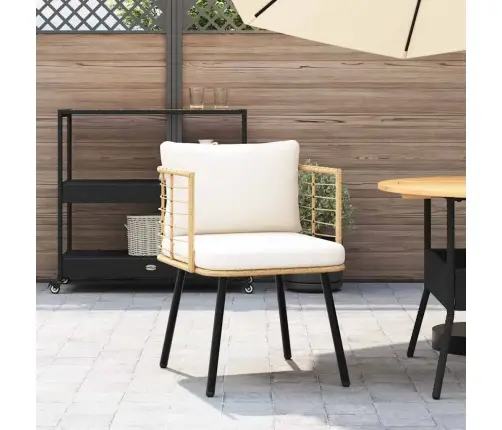 Sodo Kėdė Su Pagalvėlėmis Natūralaus Poliruoto Rotango