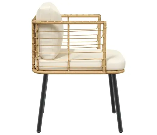 Sodo Kėdė Su Pagalvėlėmis Natūralaus Poliruoto Rotango