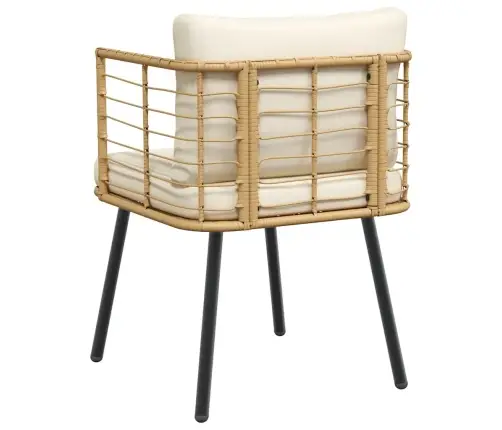 Sodo Kėdė Su Pagalvėlėmis Natūralaus Poliruoto Rotango