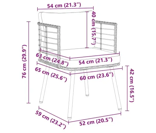 Sodo Kėdė Su Pagalvėlėmis Natūralaus Poliruoto Rotango