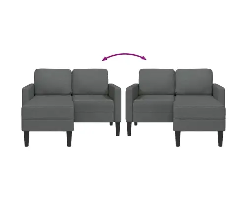 2-Vietīgs Dīvāns Ar Krēslu L-Veida Tumši Pelēks 125 Cm Audums Vidaxl