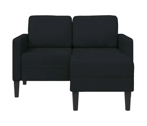 2-Vietīgs Dīvāns Ar Krēslu L-Veida Melns 125 Cm Audums Vidaxl