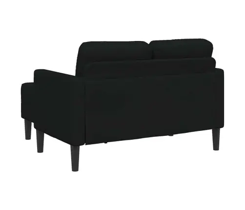 2-Vietīgs Dīvāns Ar Krēslu L-Veida Melns 125 Cm Audums Vidaxl