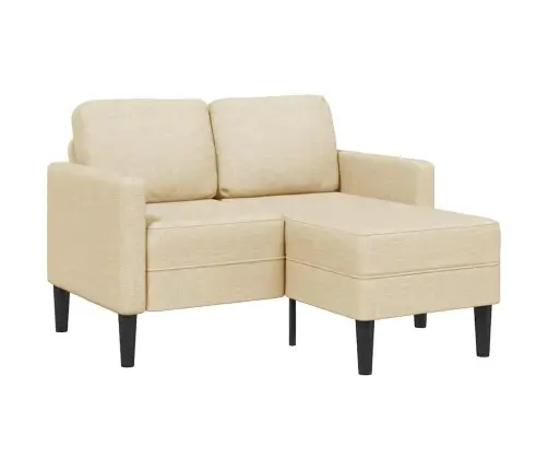 2-Vietė Sofa Su L Formos Kreminiu 125 Cm Audiniu