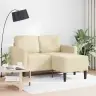 2-Vietė Sofa Su L Formos Kreminiu 125 Cm Audiniu