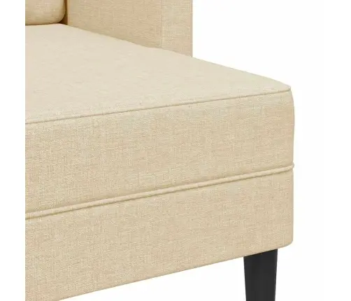 2-Vietė Sofa Su L Formos Kreminiu 125 Cm Audiniu