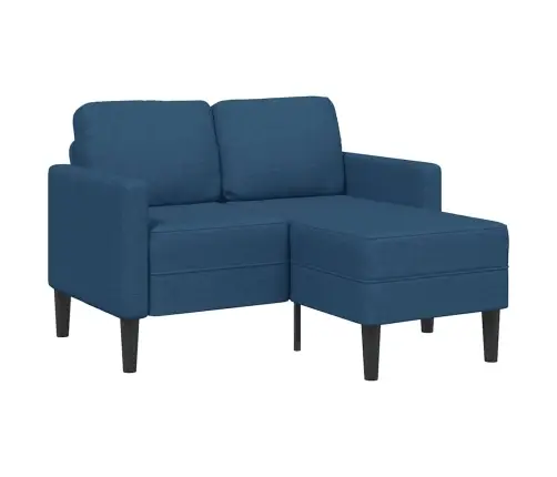2-Vietīgs Dīvāns Ar Krēslu L-Veida Zils 125 Cm Audums Vidaxl 2-Vietīgs Dīvāns Ar Krēslu L-Veida Zils 125 Cm Audums Vidaxl