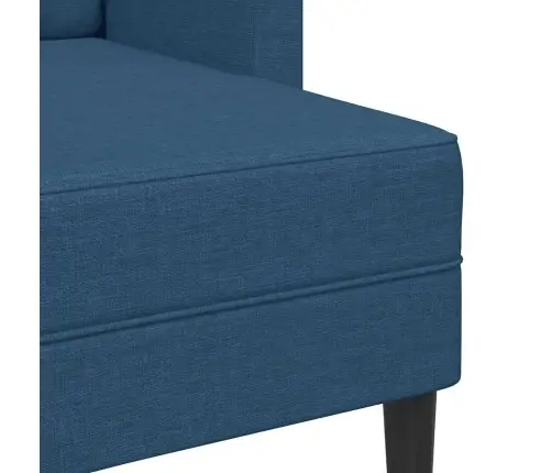 2-Vietīgs Dīvāns Ar Krēslu L-Veida Zils 125 Cm Audums Vidaxl 2-Vietīgs Dīvāns Ar Krēslu L-Veida Zils 125 Cm Audums Vidaxl