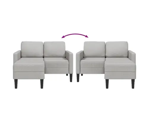 2-Vietīgs Dīvāns Ar Kušeti L-Veida Pilkos Spalvos 125 Cm Audums Vidaxl