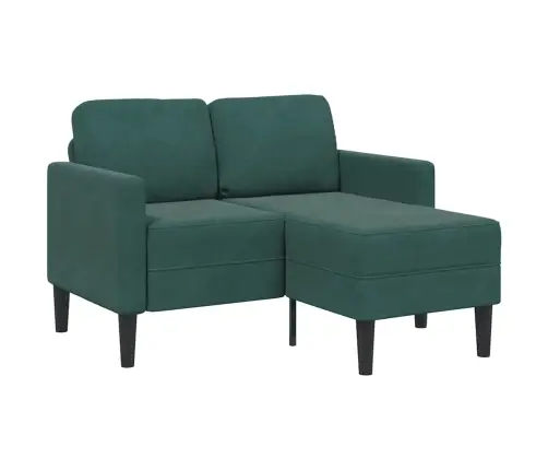 2-Vietīgs Dīvāns Ar Krēslu L-Veida Tumši Zaļš 125 Cm Samts Vidaxl