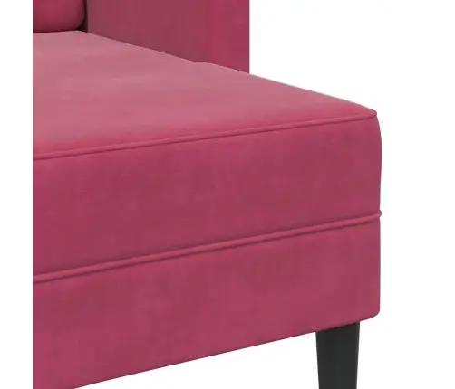 2-Vietīgs Dīvāns Ar Krēslu L-Veida Vīna Sarkans 125 Cm Samts Vidaxl