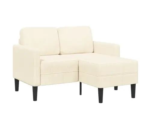 2-Vietīgs Dīvāns Ar L-Veida Krēmkrāsas Krēslu 125 Cm Veļa Vidaxl