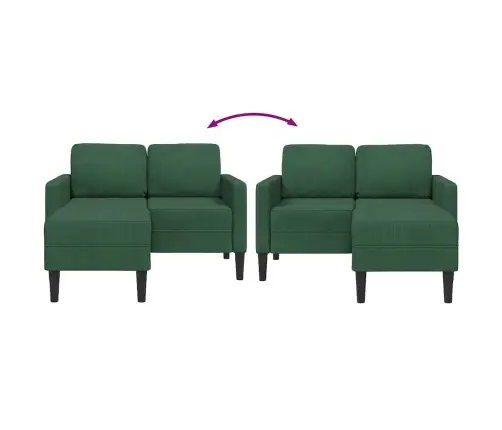 2-Vietīgs Dīvāns Ar Kušeti L-Veida Tumši Zaļa 125 Cm Veļa Vidaxl 2-Vietīgs Dīvāns Ar Kušeti L-Veida Tumši Zaļa 125 Cm Veļa Vidaxl