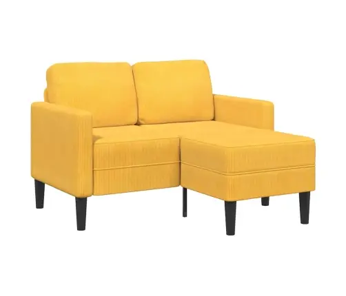 Dvivietė Sofa Su Gultu L Formos Šviesiai Geltona 125Cm Patalynė