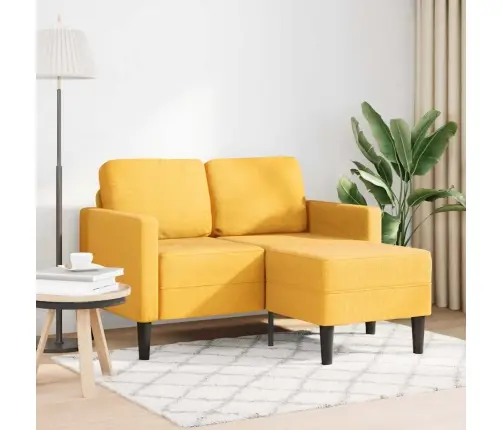 Dvivietė Sofa Su Gultu L Formos Šviesiai Geltona 125Cm Patalynė