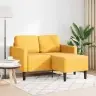 Dvivietė Sofa Su Gultu L Formos Šviesiai Geltona 125Cm Patalynė