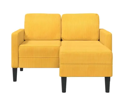 Dvivietė Sofa Su Gultu L Formos Šviesiai Geltona 125Cm Patalynė