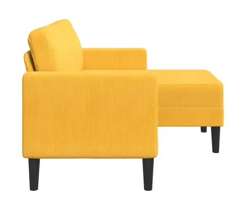 Dvivietė Sofa Su Gultu L Formos Šviesiai Geltona 125Cm Patalynė