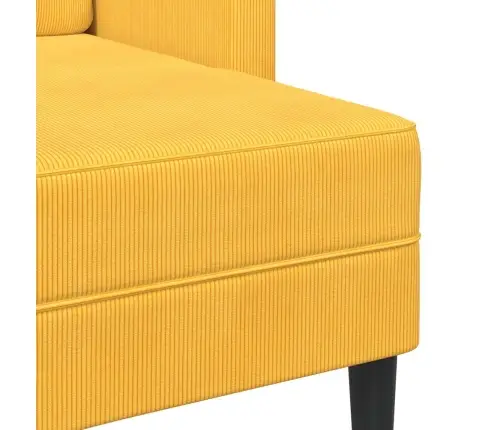 Dvivietė Sofa Su Gultu L Formos Šviesiai Geltona 125Cm Patalynė