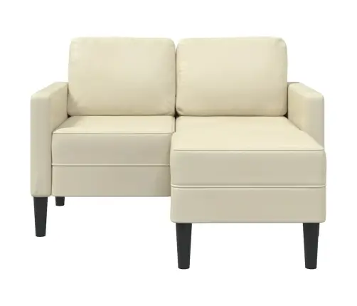 2-Vietīgs Dīvāns Ar L-Veida Krēmkrāsas Krēslu Mākslīgā Āda Vidaxl