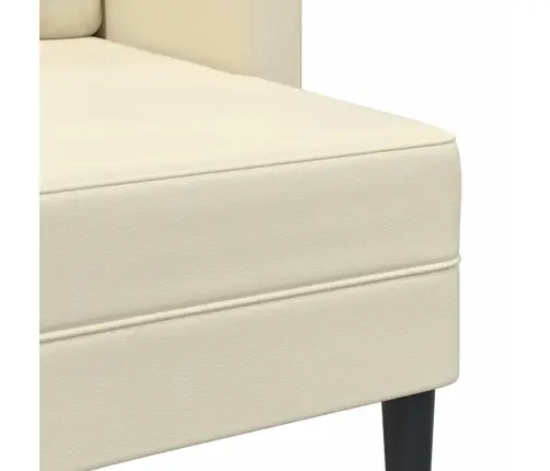 2-Vietīgs Dīvāns Ar L-Veida Krēmkrāsas Krēslu Mākslīgā Āda Vidaxl