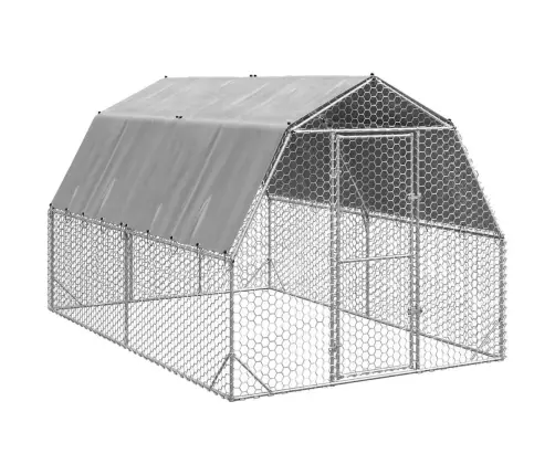 Vistas Skrējiens Ar Jumtu, 2,5X4X2,25 M, Cinkots Tērauds Vidaxl