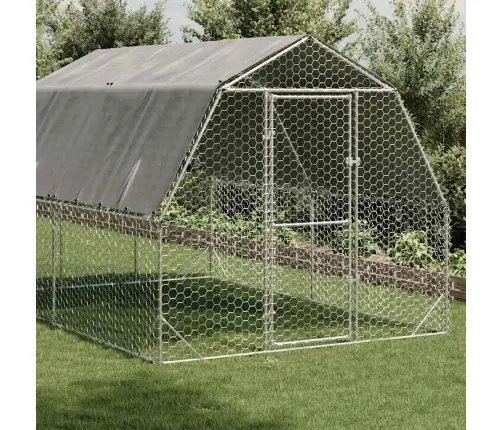 Vistas Skrējiens Ar Jumtu, 2,5X4X2,25 M, Cinkots Tērauds Vidaxl