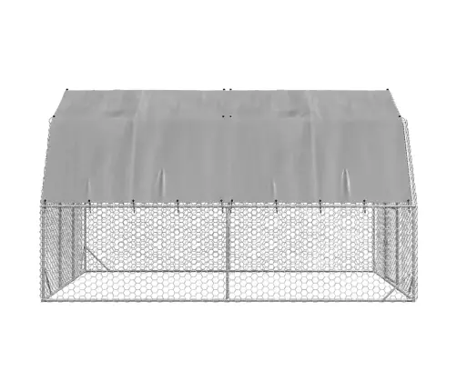 Vistas Skrējiens Ar Jumtu, 2,5X4X2,25 M, Cinkots Tērauds Vidaxl