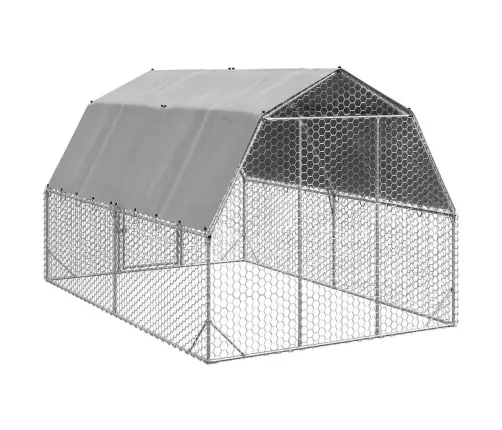 Vistas Skrējiens Ar Jumtu, 2,5X4X2,25 M, Cinkots Tērauds Vidaxl