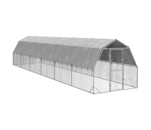 Vištienos Bėgimas Su Stogu 2,5X12X2,25 M Cinkuoto Plieno