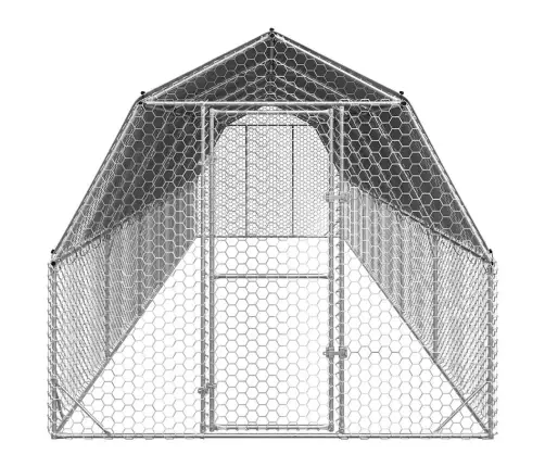 Vištienos Bėgimas Su Stogu 2,5X12X2,25 M Cinkuoto Plieno