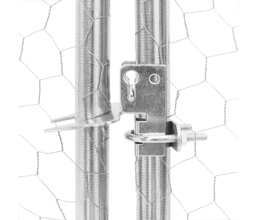 Vištienos Bėgimas Su Stogu 2,5X6X2,25 M Cinkuoto Plieno