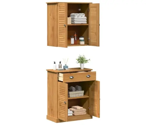 Vannas Istabas Mēbeļu Komplekts 2 Pcs Brūna 67.5 X 34 X 80 Cm Vidaxl