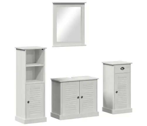 Vannas Istabas Mēbeļu Komplekts Ar Atvilktni Ar Plauktu 3 Pcs Antīki Balta Vidaxl