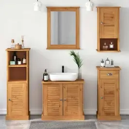 Vannas Istabas Mēbeļu Komplekts Vigo 5 Pcs Medus Brūna Vidaxl