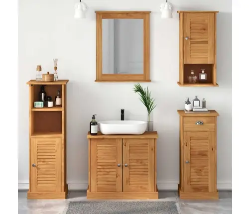 Vannas Istabas Mēbeļu Komplekts Ar Atvilktni Ar Plauktu 5 Pcs Medus Brūna Vidaxl