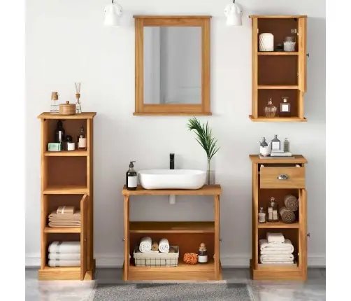 Vannas Istabas Mēbeļu Komplekts Ar Atvilktni Ar Plauktu 5 Pcs Medus Brūna Vidaxl