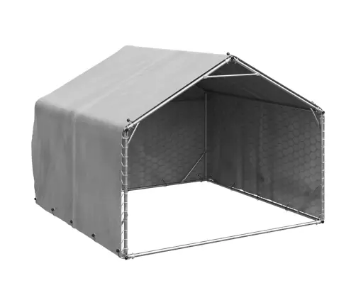 Õue Koerakuut Katusega 2 X 2 X 1,5 M, Tsingitud Terasest