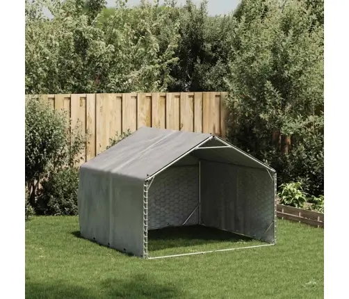 Õue Koerakuut Katusega 2 X 2 X 1,5 M, Tsingitud Terasest