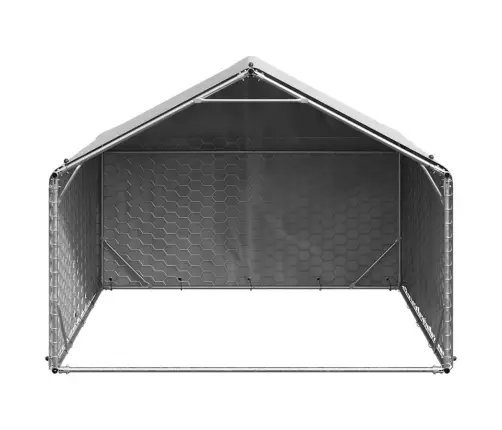 Õue Koerakuut Katusega 2 X 2 X 1,5 M, Tsingitud Terasest