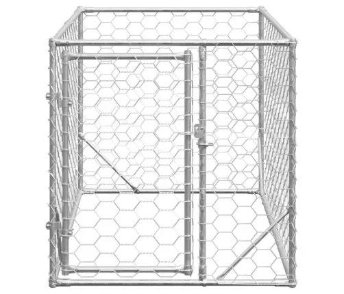 Āra Suņu Voljērs Ar Durvīm, 2X1X1 M, Cinkots Tērauds Vidaxl