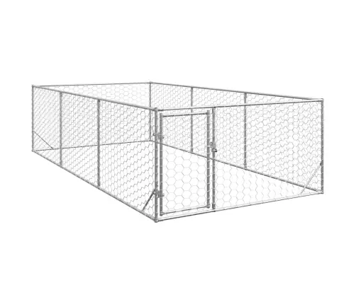 Āra Suņu Voljērs Ar Durvīm, 2X4X1 M, Cinkots Tērauds Vidaxl