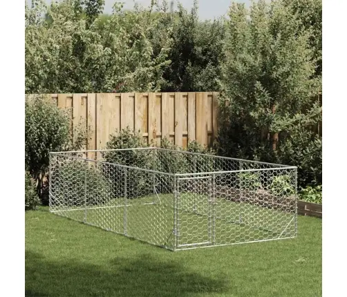 Āra Suņu Voljērs Ar Durvīm, 2X4X1 M, Cinkots Tērauds Vidaxl