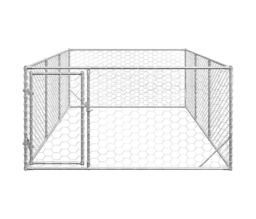 Āra Suņu Voljērs Ar Durvīm, 2X4X1 M, Cinkots Tērauds Vidaxl