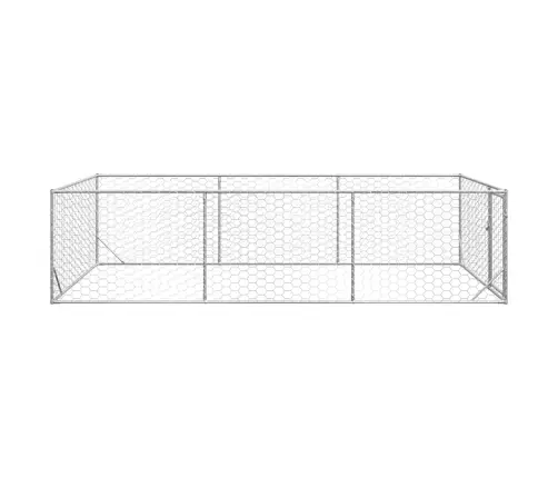 Āra Suņu Voljērs Ar Durvīm, 2X4X1 M, Cinkots Tērauds Vidaxl