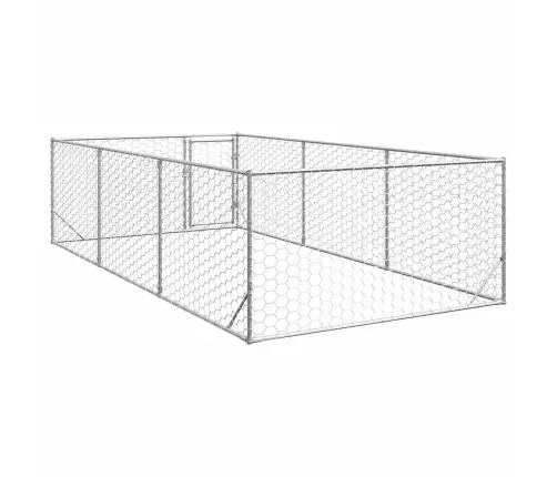 Āra Suņu Voljērs Ar Durvīm, 2X4X1 M, Cinkots Tērauds Vidaxl