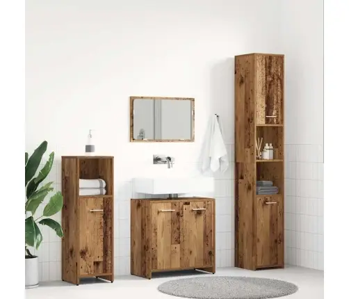 4-Osaline Vannitoa Mööblikomplekt, Vana Puit, Tehispuit